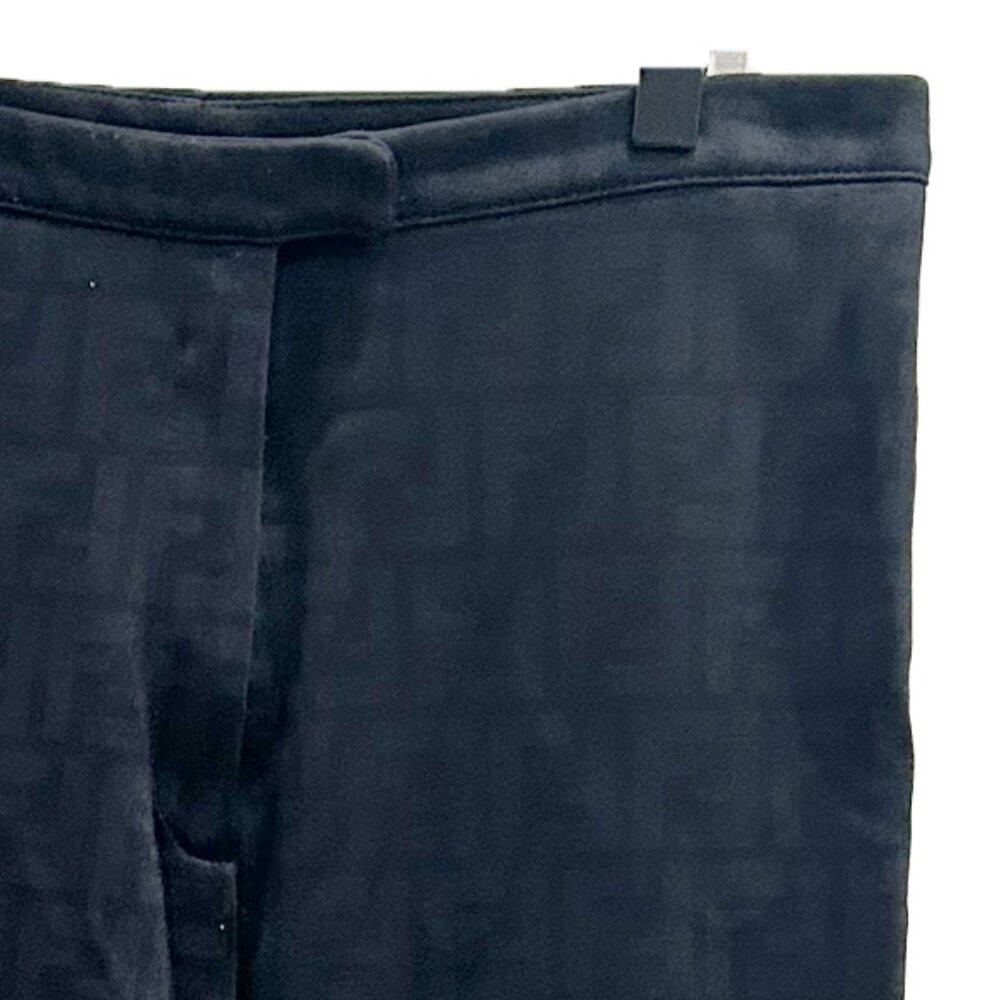 Vintage Fendi FF Motif Trousers Black Navy 38 / US 2 Small